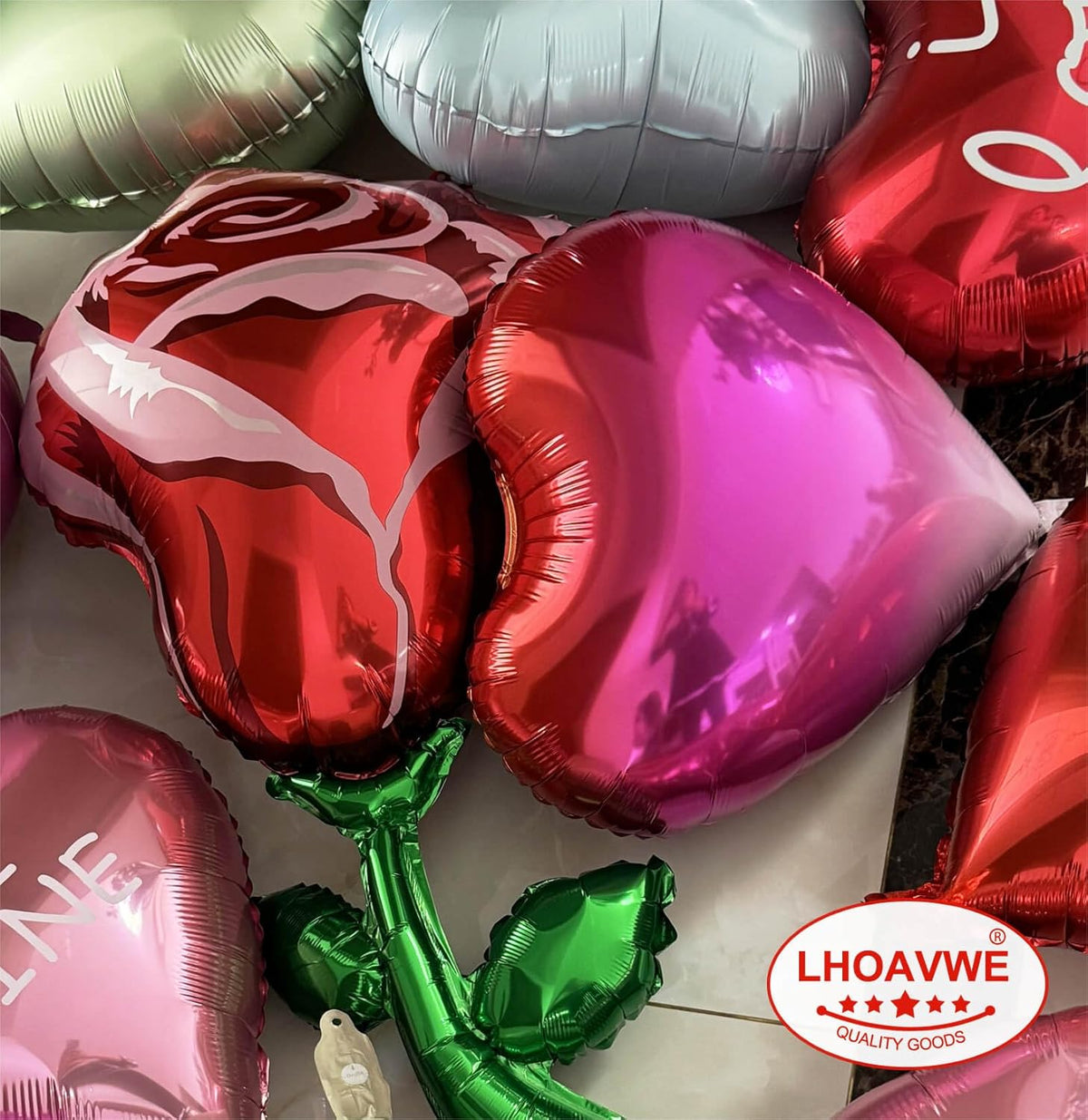 Gradient Pink Heart Shaped balloons Pack of 10,18 Inch Love Valentine Balloons Heart Romantic