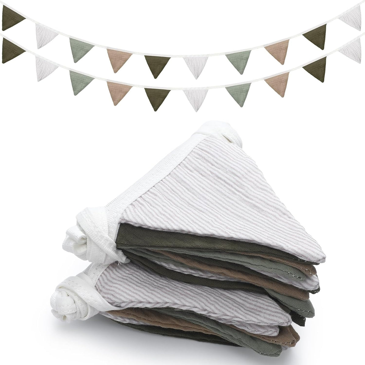 Oudain 15.5 ft Pennant Banner Flags, 2 Pcs Nursery Garland Triangle Bunting Flag Baby Banner for
