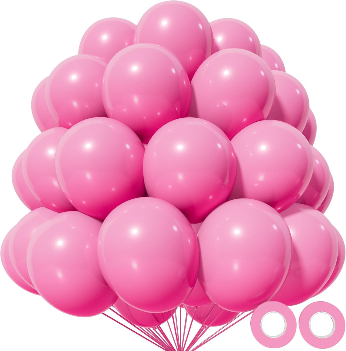 KAWKALSH Pink Balloon 12 Inch, 110pcs Latex Party Balloons Helium Bright Color for Birthday Baby