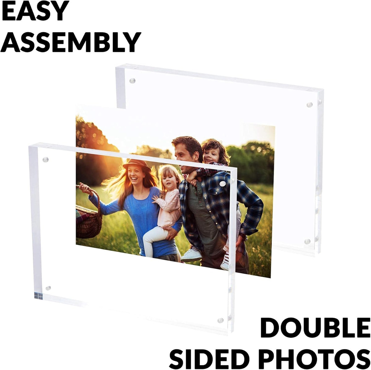 SimbaLux Magnetic Acrylic Picture Photo Frame 8x10 inches 24mm Thick with UV Protection (1 Pack)