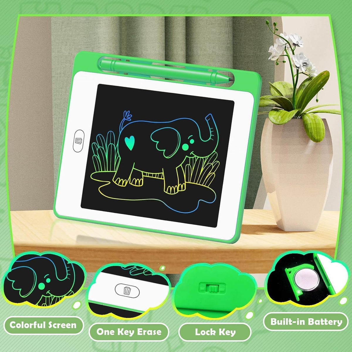 LCD Writing Tablet for Kids, 6.5 Inch Colorful Doodle Board Drawing Tablet, Educational Learning