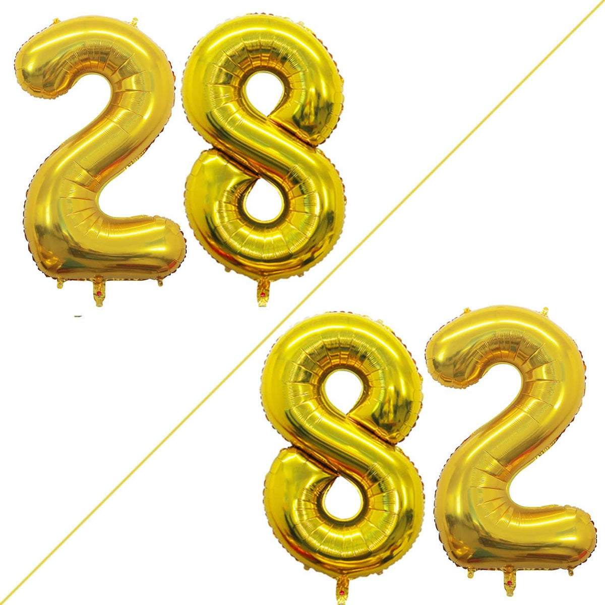 GOER Number 28 Balloons for 28th Birthday Party Decorations,42 Inch Jumbo Foil Helium 82 Balloons
