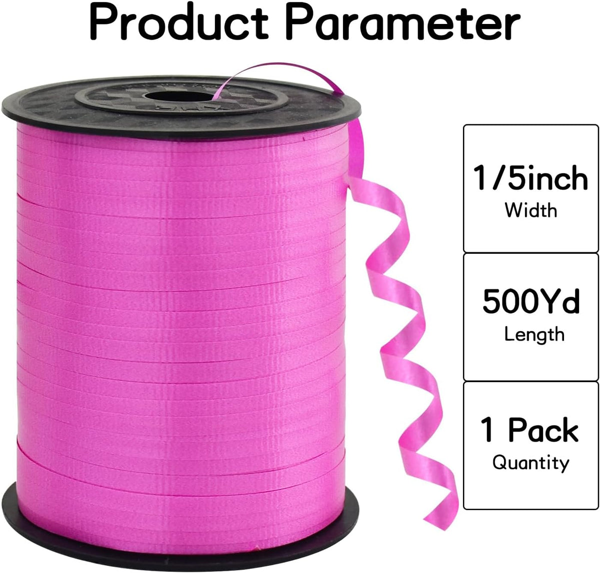 BEISHIDA 500 Yards Matte Hot Pink Curling Ribbon for Gift Wrapping, Birthday Party, Festival, Art