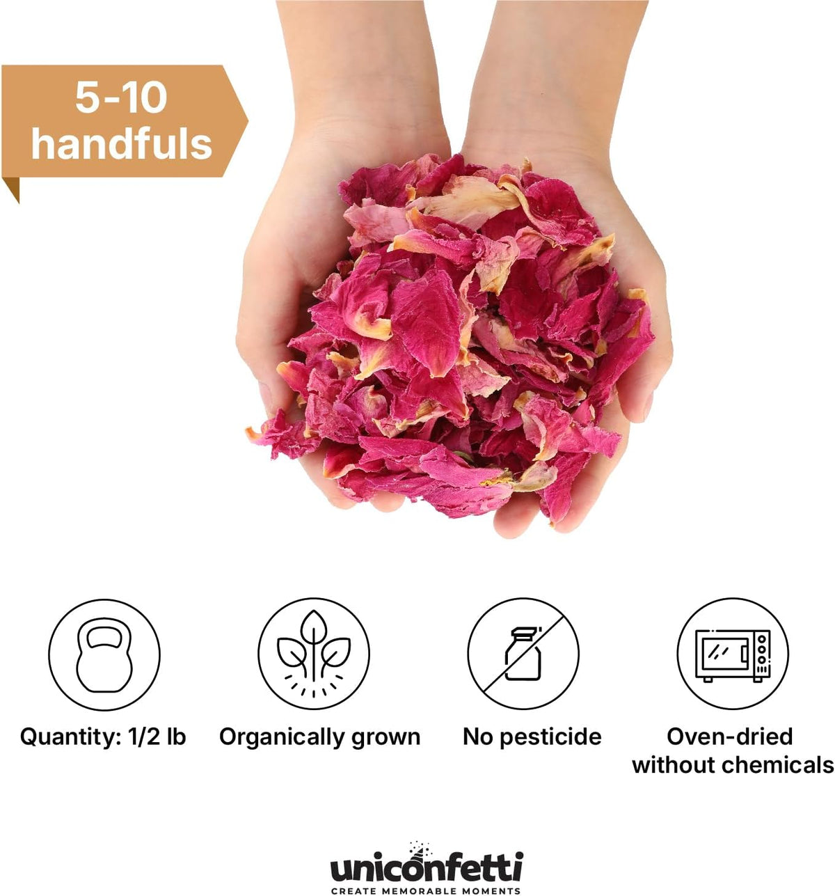 Dried Flower Red Peony Biodegradable Confetti - Real Flower Petals for Weddings, Flower Girl Toss