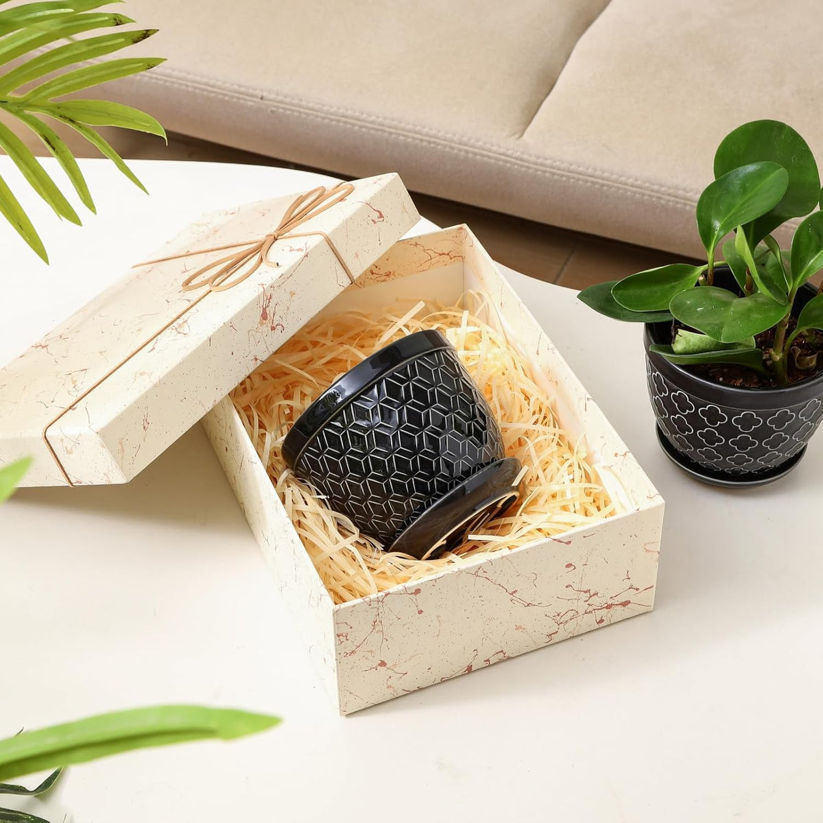 Sureasy Ceramic Plant Pots, 4.7 Inch Flower Pots for Indoor Plants, Succulent Pots with Saucer and