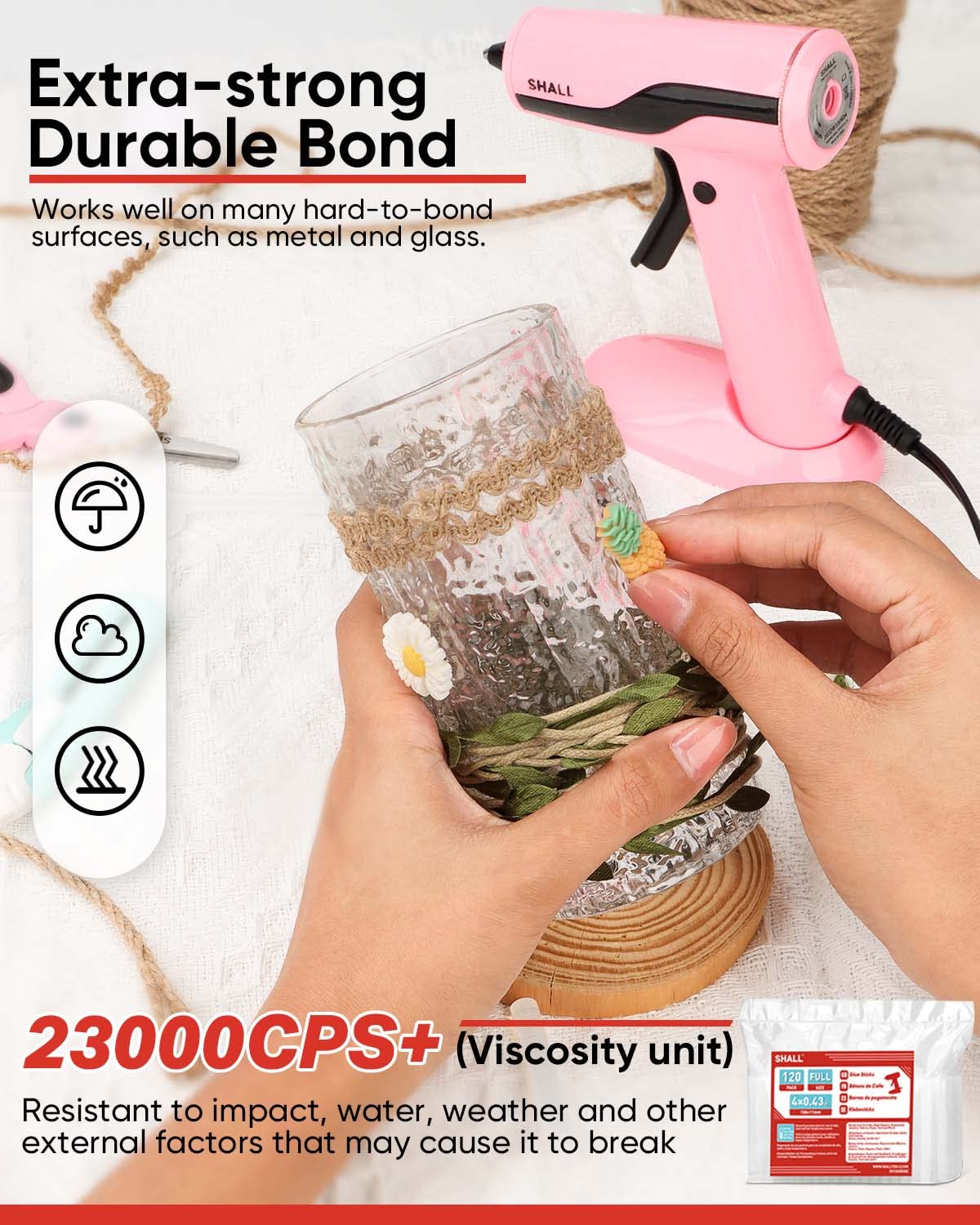 SHALL Full Size Hot Glue Sticks, 0.43??Dia x 4??Long, 120-pack Clear Hot Melt Glue Gun Sticks for