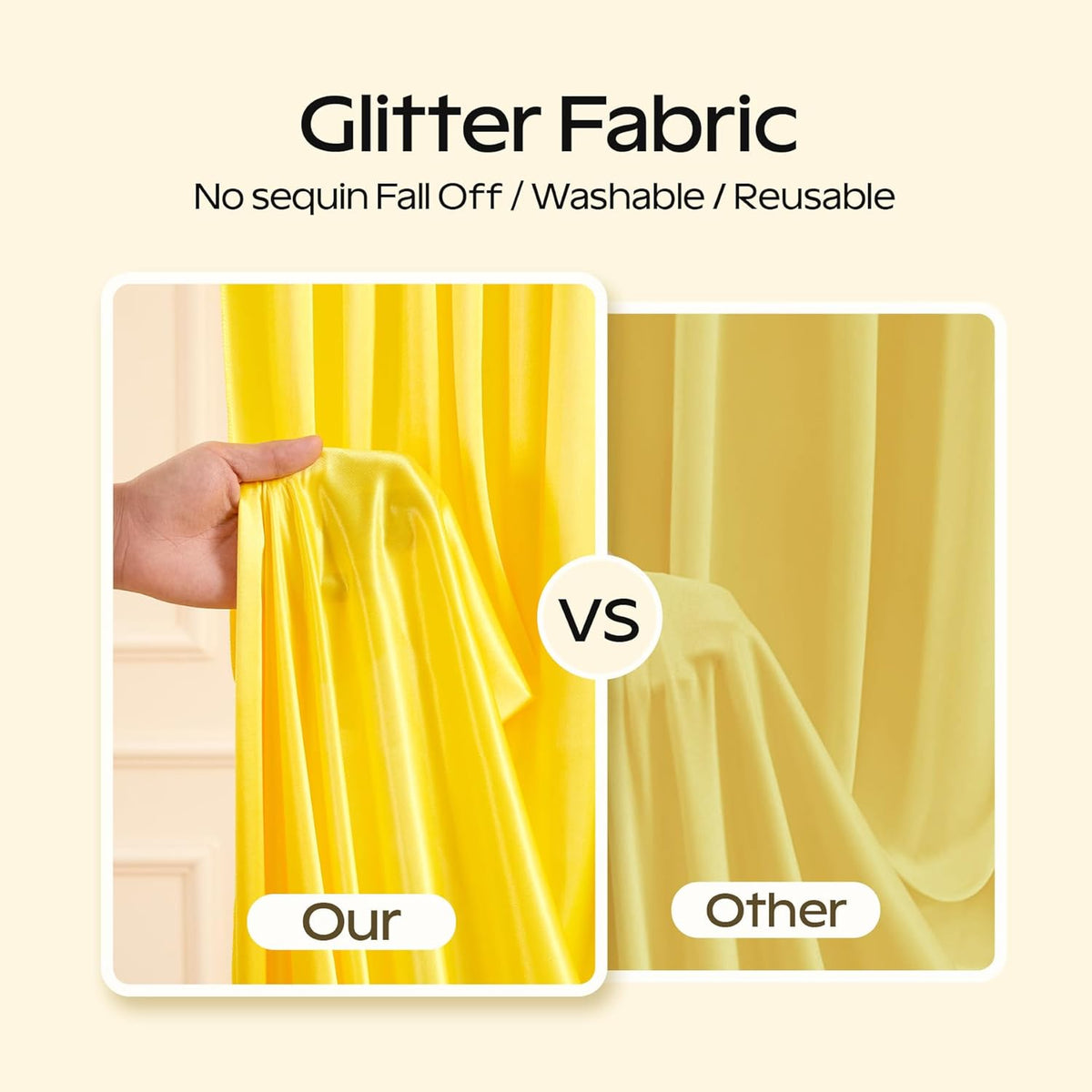 Gold Glitter Backdrop Curtain for Parties Wedding,10Ft x 10Ft Satin Shimmer Photo