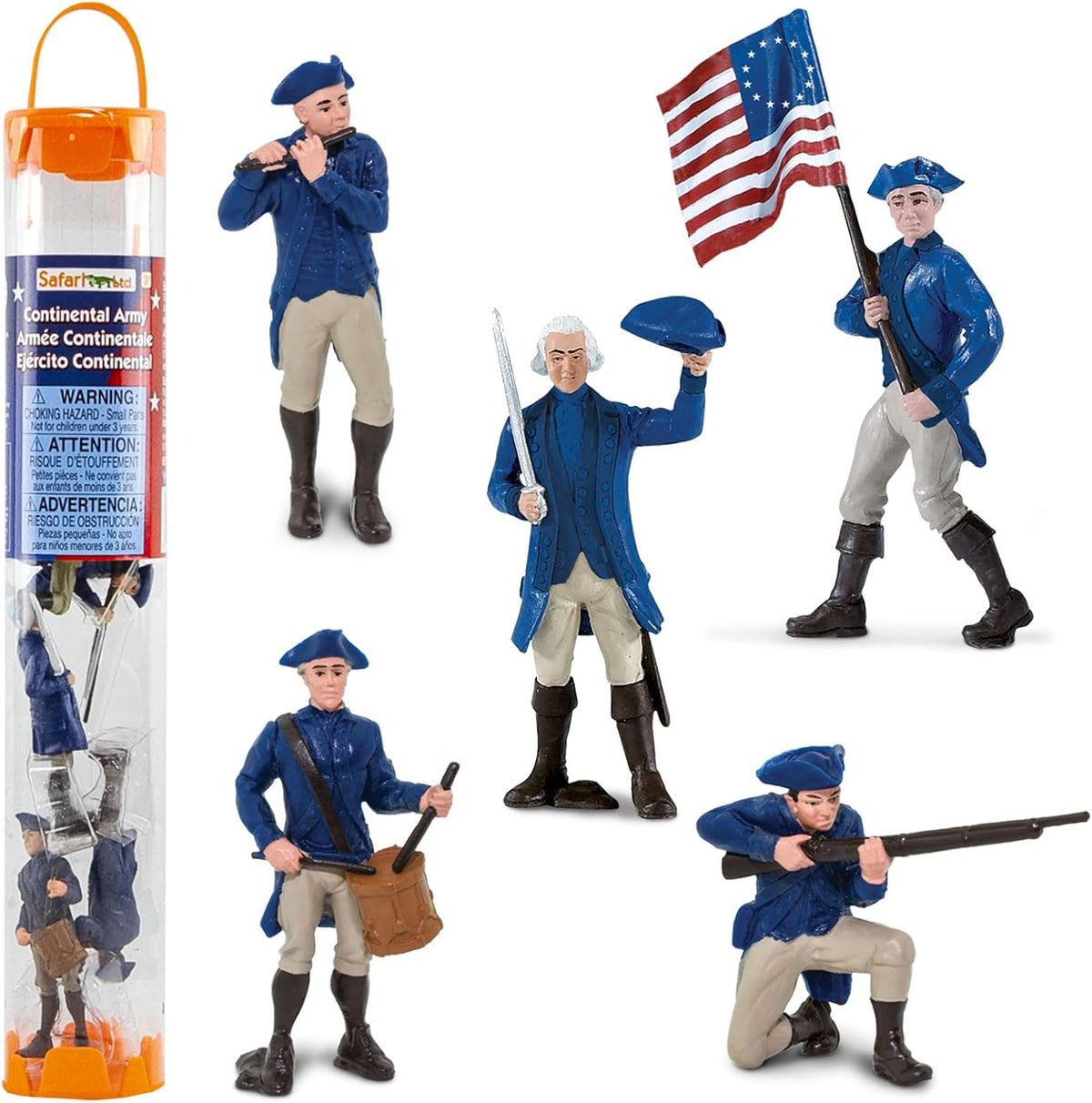 Safari Ltd. Continental Army Designer TOOB - Miniature Revolutionary War Figurines - Educational