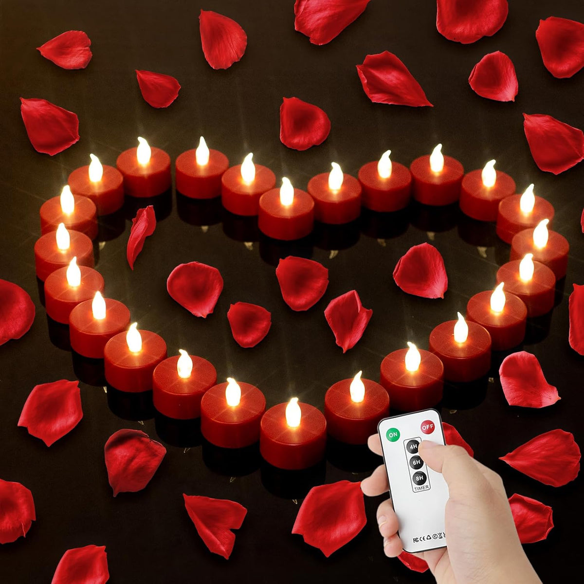 Tea Light Candles with Remote Control,Flickering Flameless LED Candle,Long Lasting