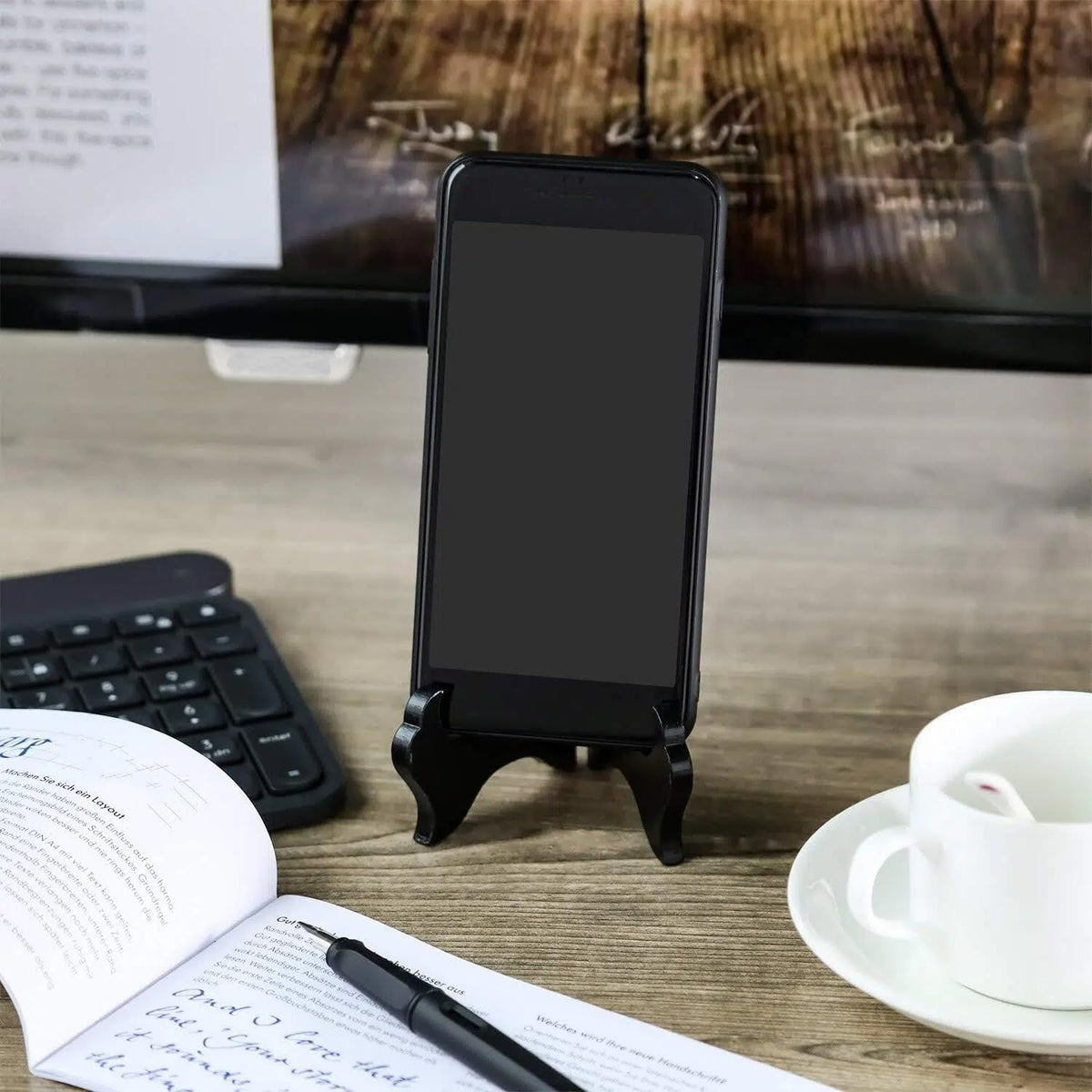 Tatuo 4 Packs Wooden Display Stand Decorative Plate Stands for Display Picture Frame Holder