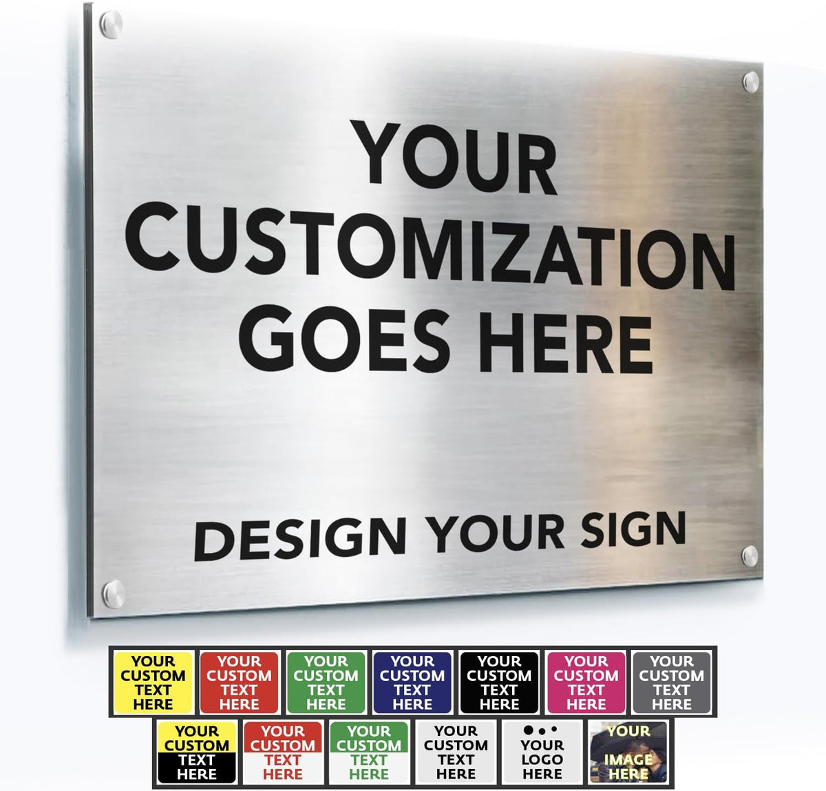 Custom Metal Signs, Personalized Aluminum, Safety Signs - Waterproof Outdoor Business - White