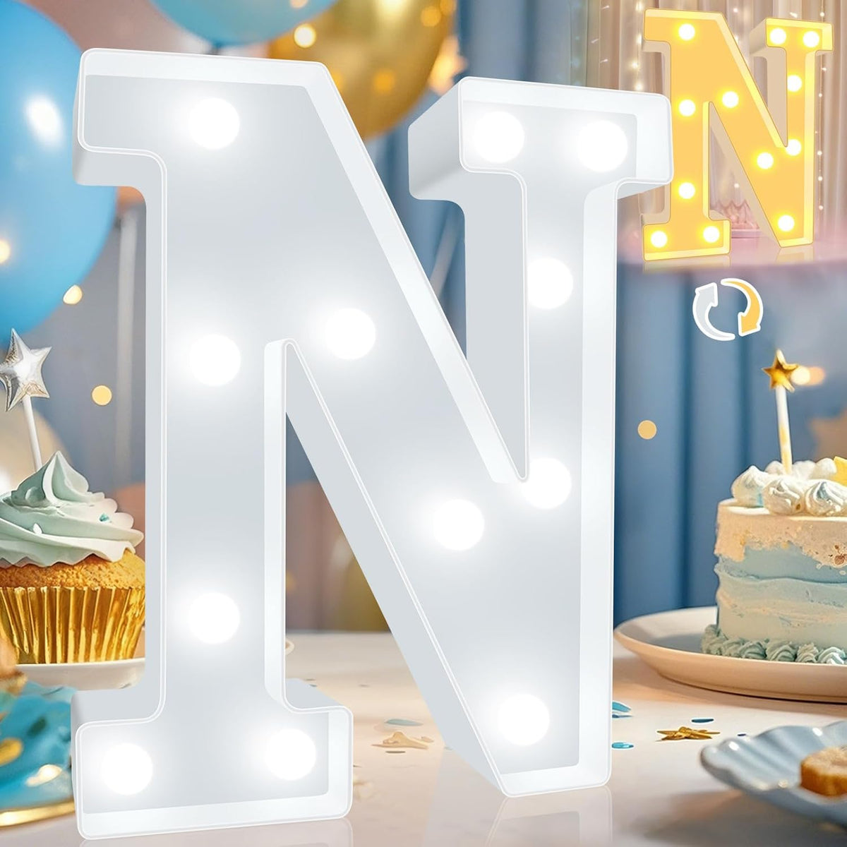 Pooqla LED Marquee Letter Lights, Warm White and Cool White Decorative Lighted Letters, Light Up