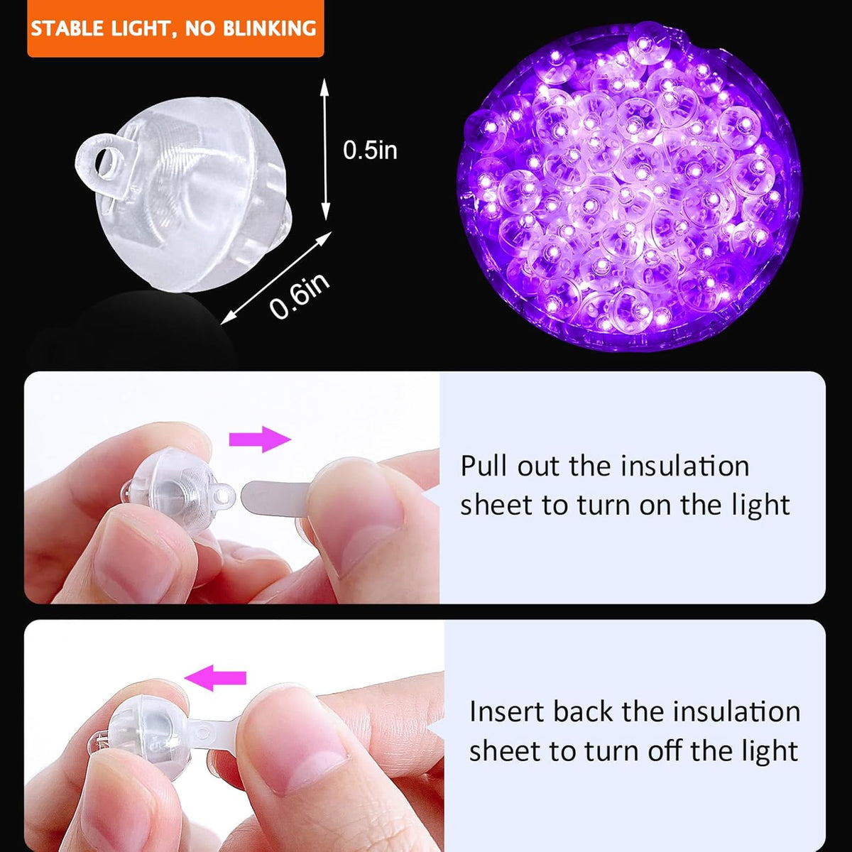 200PCs Balloon Lights, Long Standby Time Mini Ball Light, Mini Led Lights for Paper Lantern, Easter