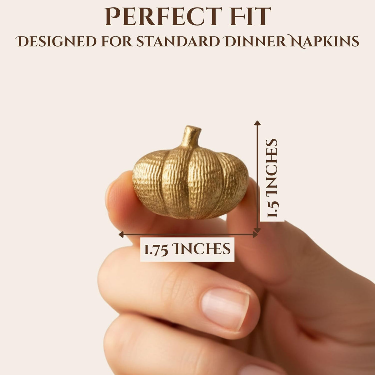 Set of 12 Pumpkin Napkin Rings | Premium Metal Fall Harvest Table Decor | Thanksgiving Dinnerware