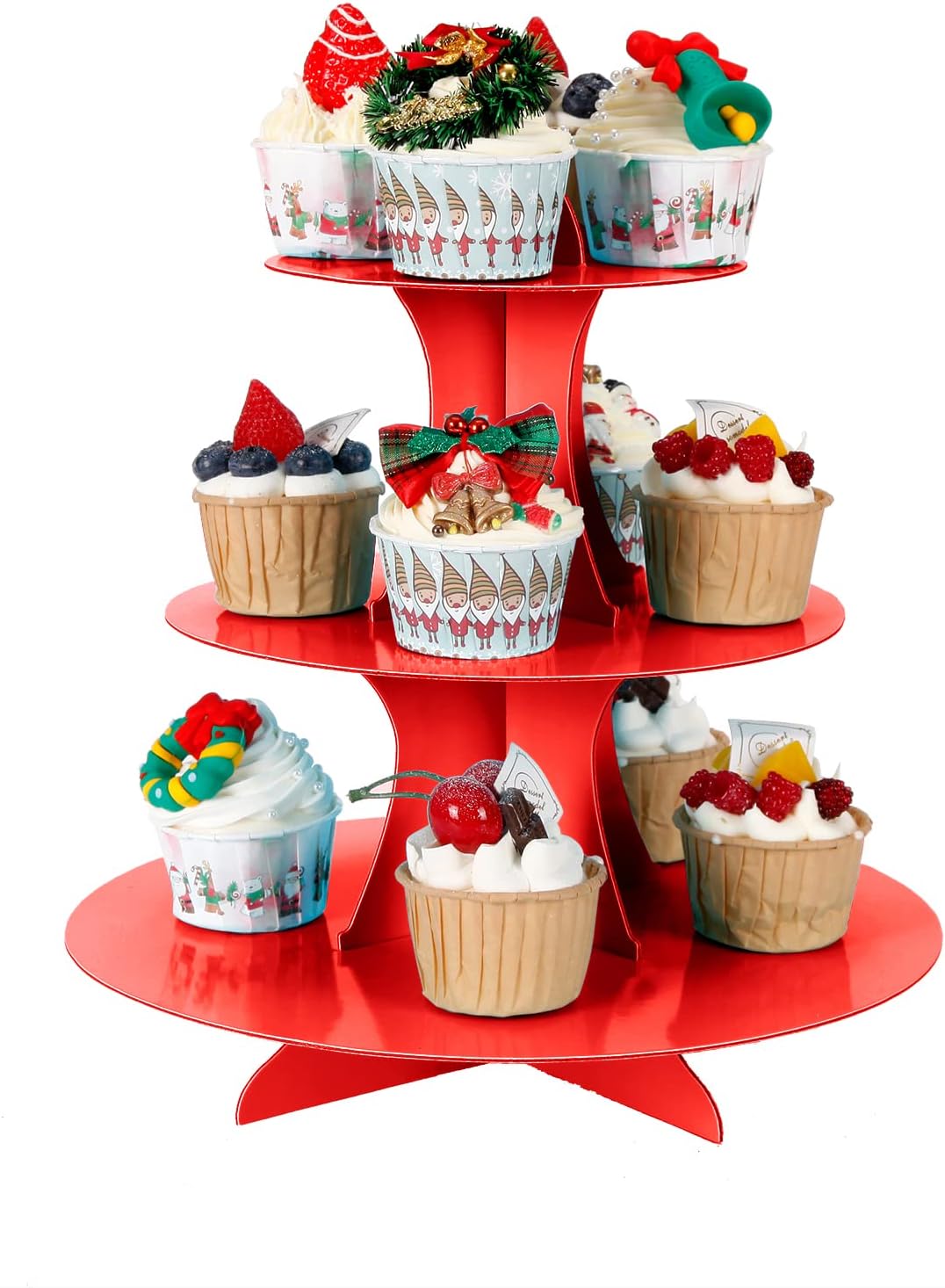 2Pcs 3-Tier Cupcake Stand, Cake Stand holder, Tiered DIY Cupcake Stand Tower for Dessert Table
