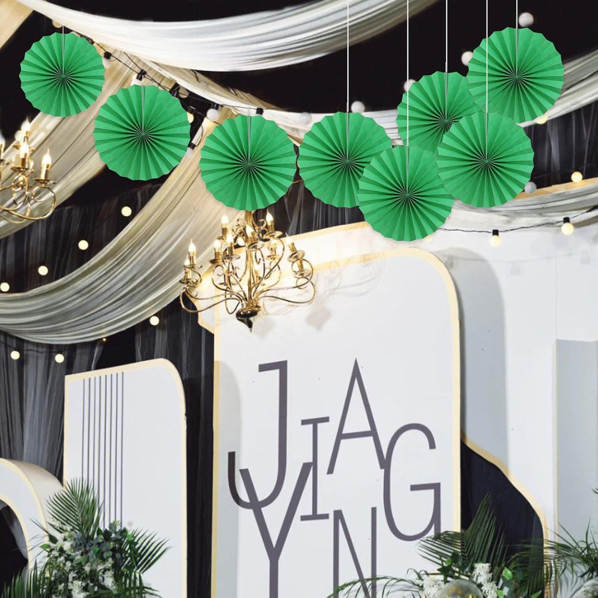 Green Party Decorations,Green Paper Decorations For Party,Tennis Party Decorations Party Paper Fans