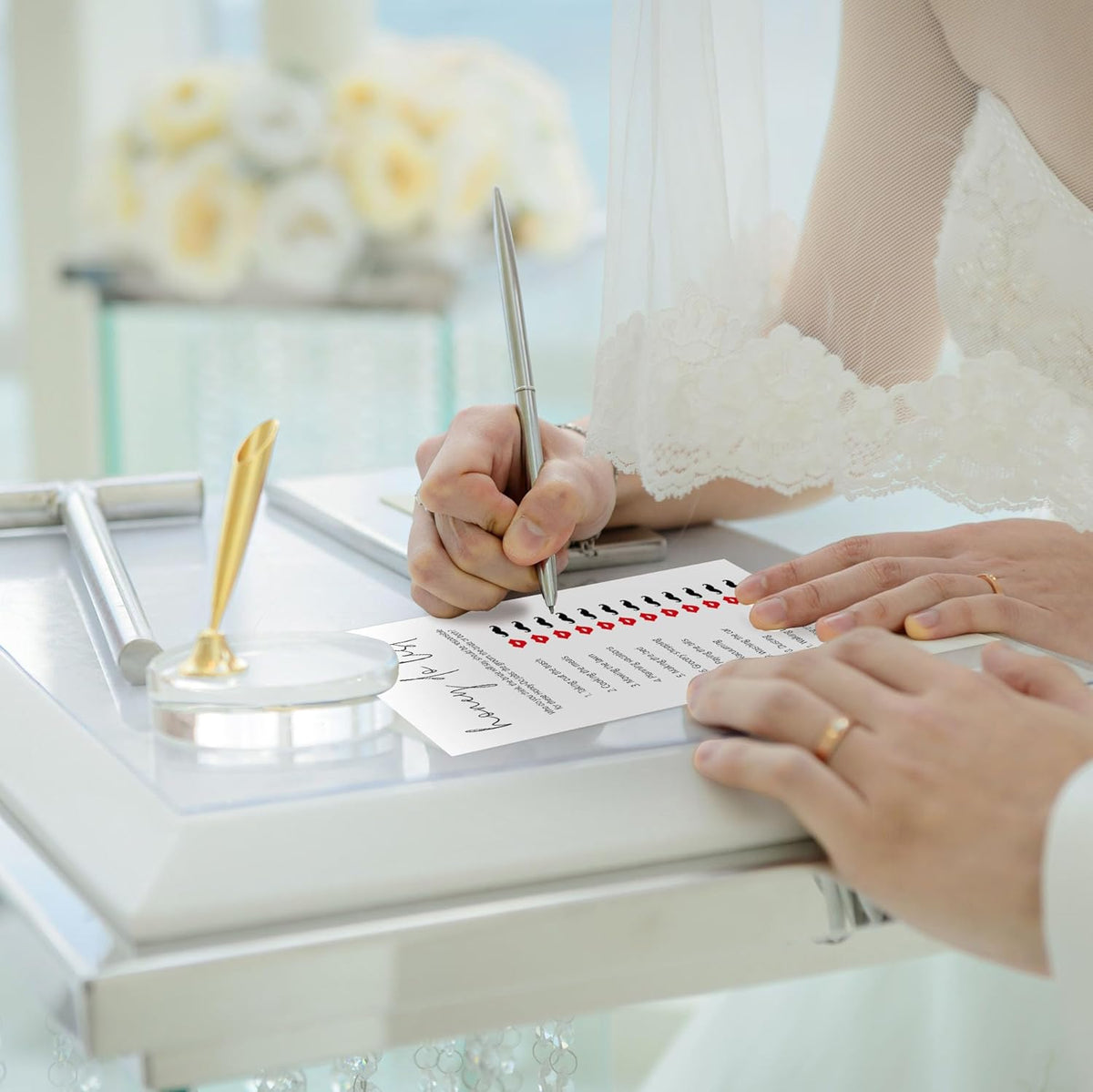 Bridal Shower Games, Honey Do List, 25Pcs Minimalist White Double-Sided Bridal Game Cards, Wedding