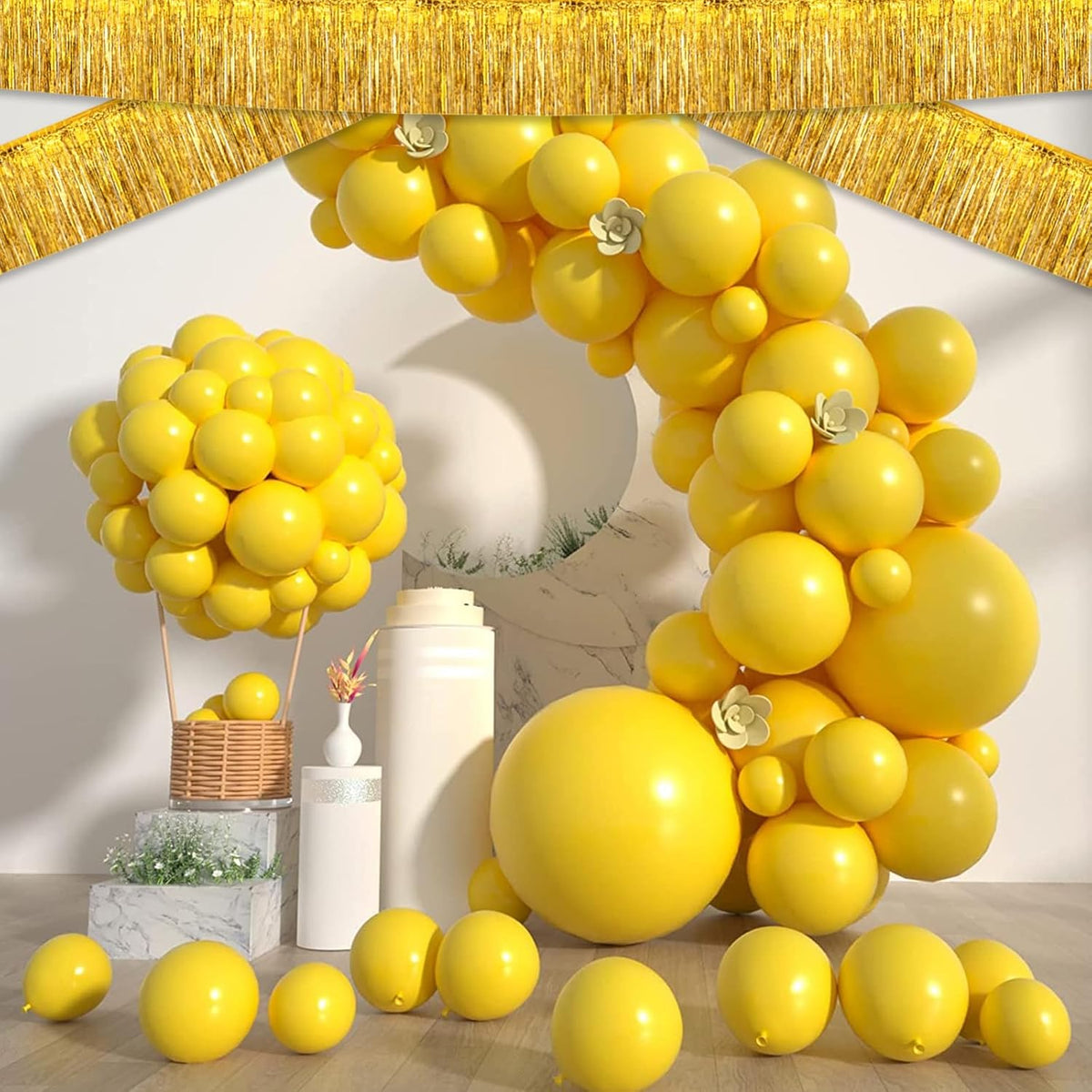 6 Pack 10 Feet Gold Foil Fringe Garland Metallic Tinsel Streamers Banner Wall Hanging Curtain