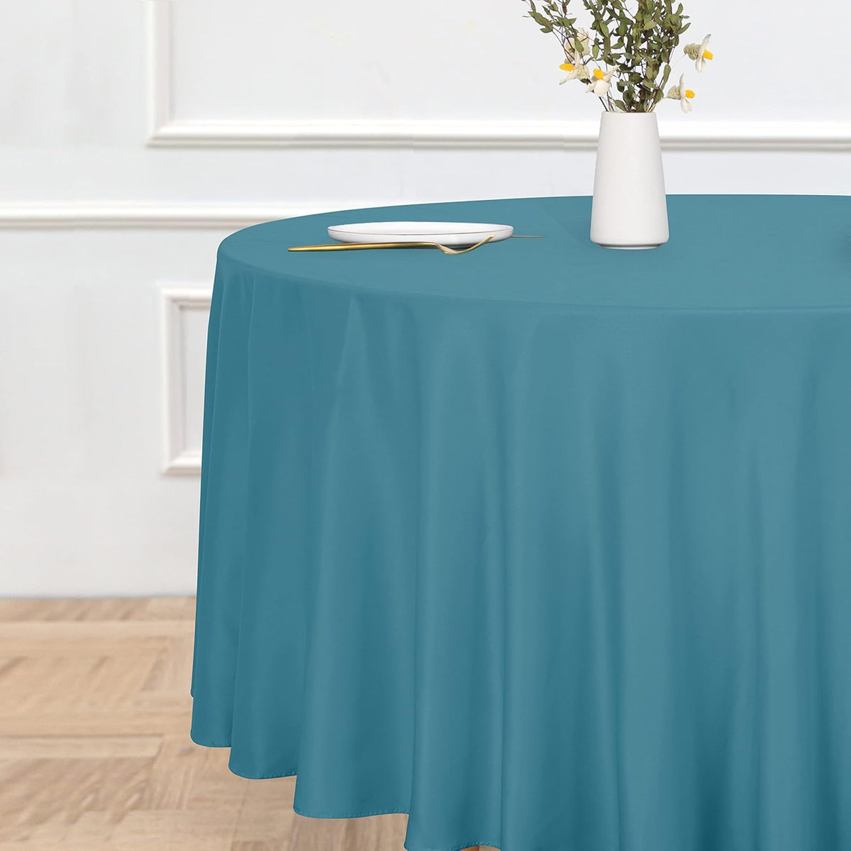 sancua Round Tablecloth - 120 Inch - Water Resistant Spill Proof Washable Polyester Table Cloth