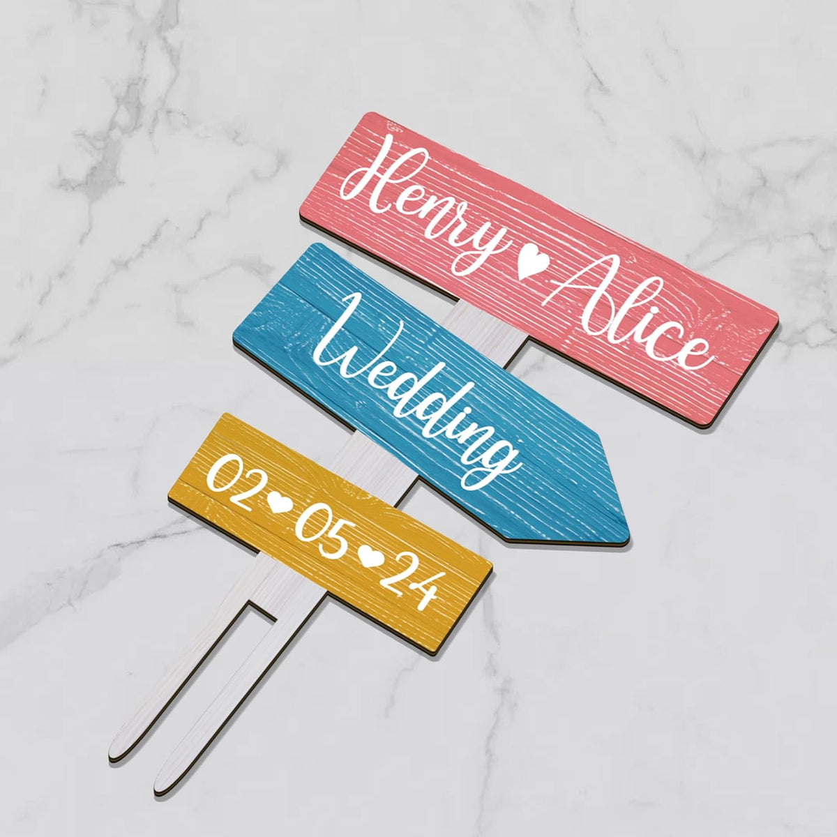 Personalized Rustic Wedding Cake Topper in Wood Custom Bride & Groom Names Initials Wedding Date