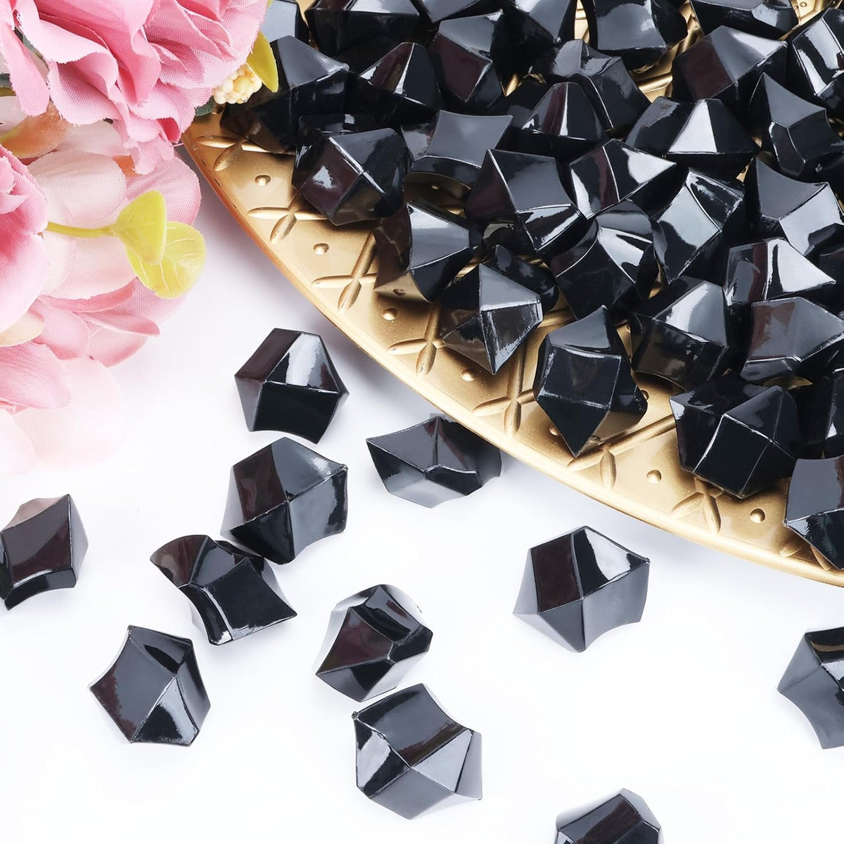 Babenest Acrylic Crushed Ice Rocks, 150 PCS Fake Crystals Plastic Ice Cubes Diamonds Gems for Vase