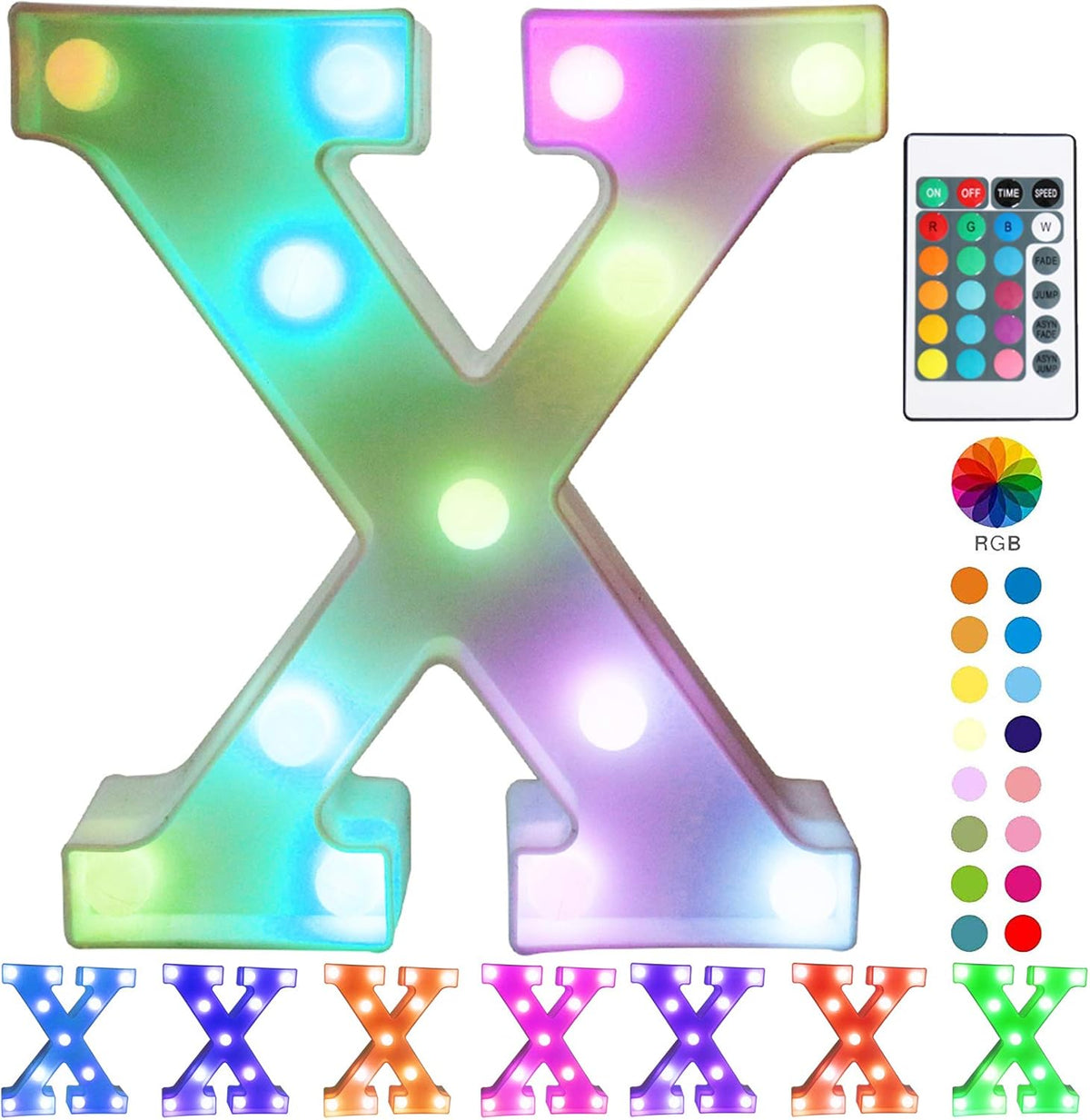 Pooqla Colorful LED Marquee Letter Lights with Remote – Light Up Marquee Signs – Party Bar Letters