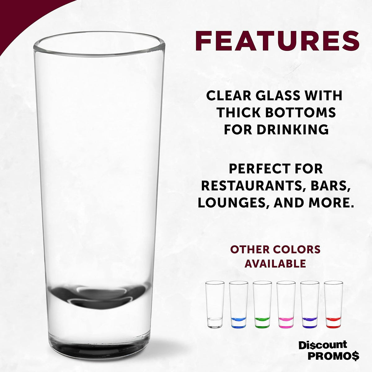 DISCOUNT PROMOS Cordial Shooter Shot Glasses 2 oz. Set of 10, Bulk Pack - Great for Birthdays
