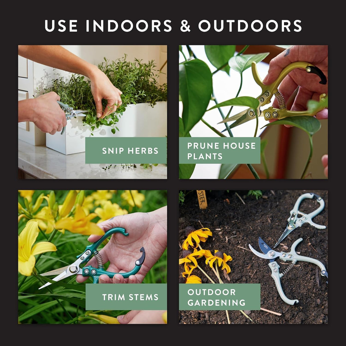 Modern Sprout Pruning Shears - Herb Snipping Scissors- Lightweight Gardening Tools W/Easy Lock