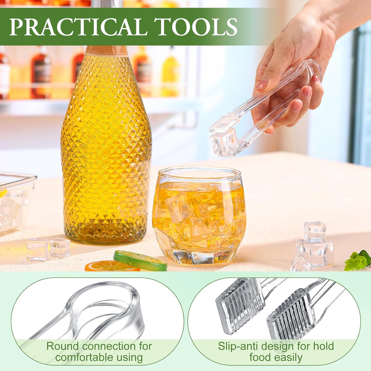 Roshtia 18 Pcs Plastic Serving Tongs Mini Kitchen Tongs Utility and Plastic Kitchen Scoops Clear