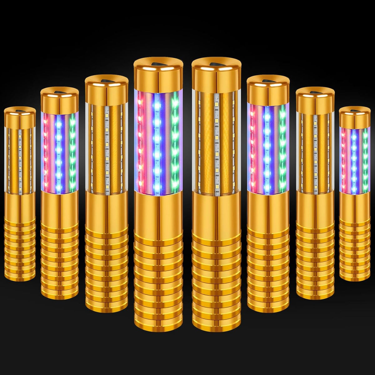 8 Pieces RGB LED Strobe Baton Light Rechargeable Bottle Service Sparklers Stick Reusable Champagne