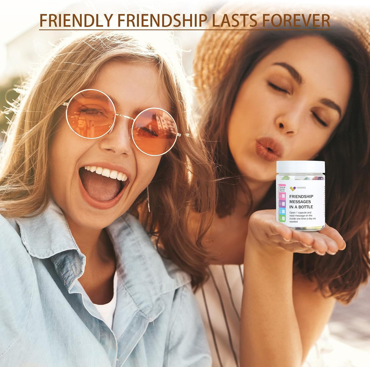 Friendship Messages in a Bottle（5oz）,Friendship Gifts for Your Bestfriend,Women,BFF, Sister, 50PCS