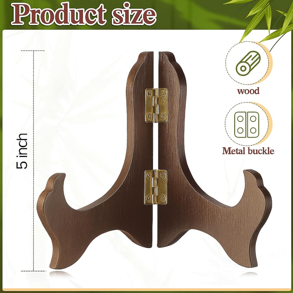 Tatuo 4 Packs Wooden Display Stand Decorative Plate Stands for Display Picture Frame Holder Easels