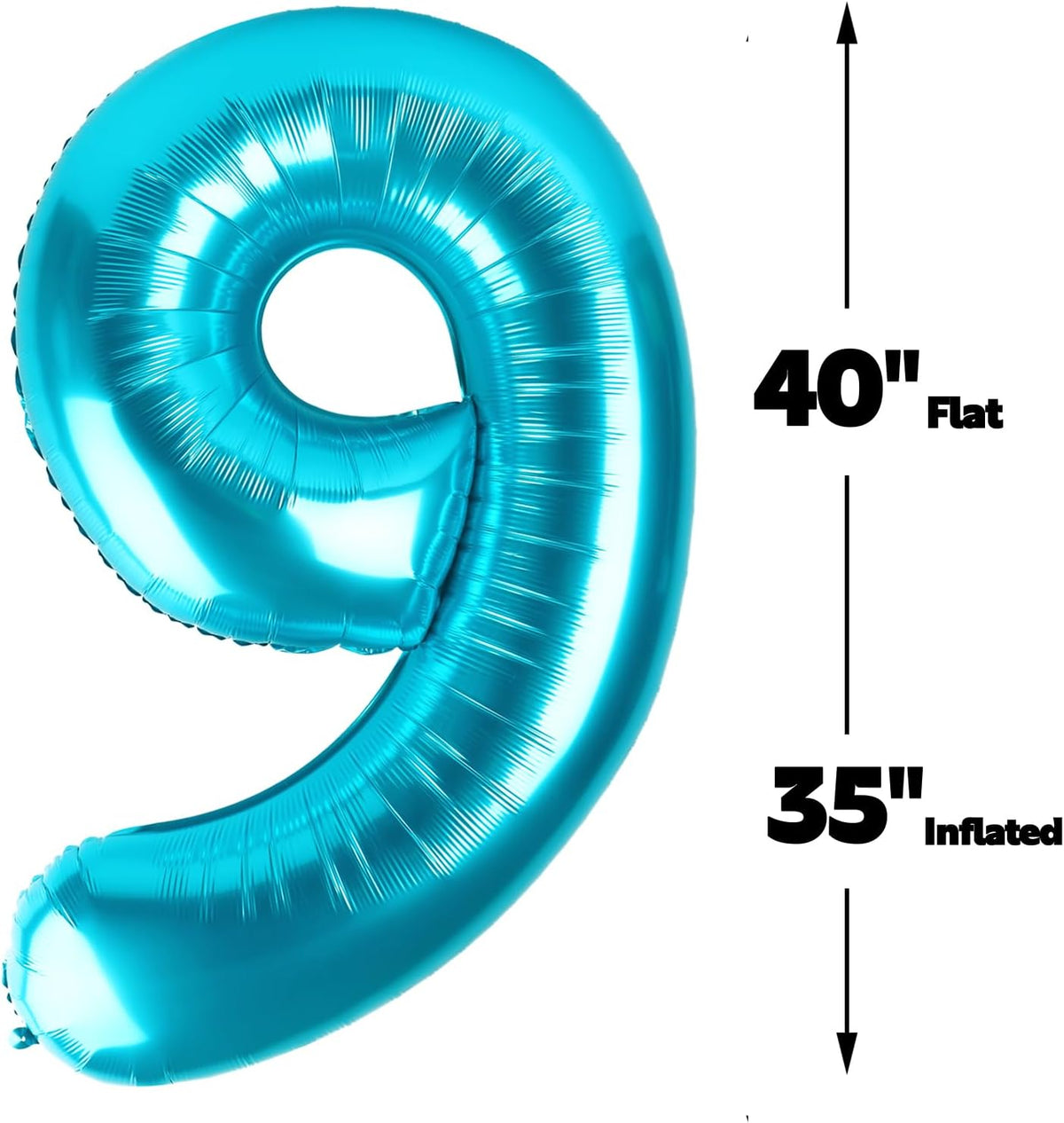 Big Blue 40 Inch 9 Balloon Number, Jumbo Giant 9th 19 29 39 49 99 Birthday Party Decorations, Large