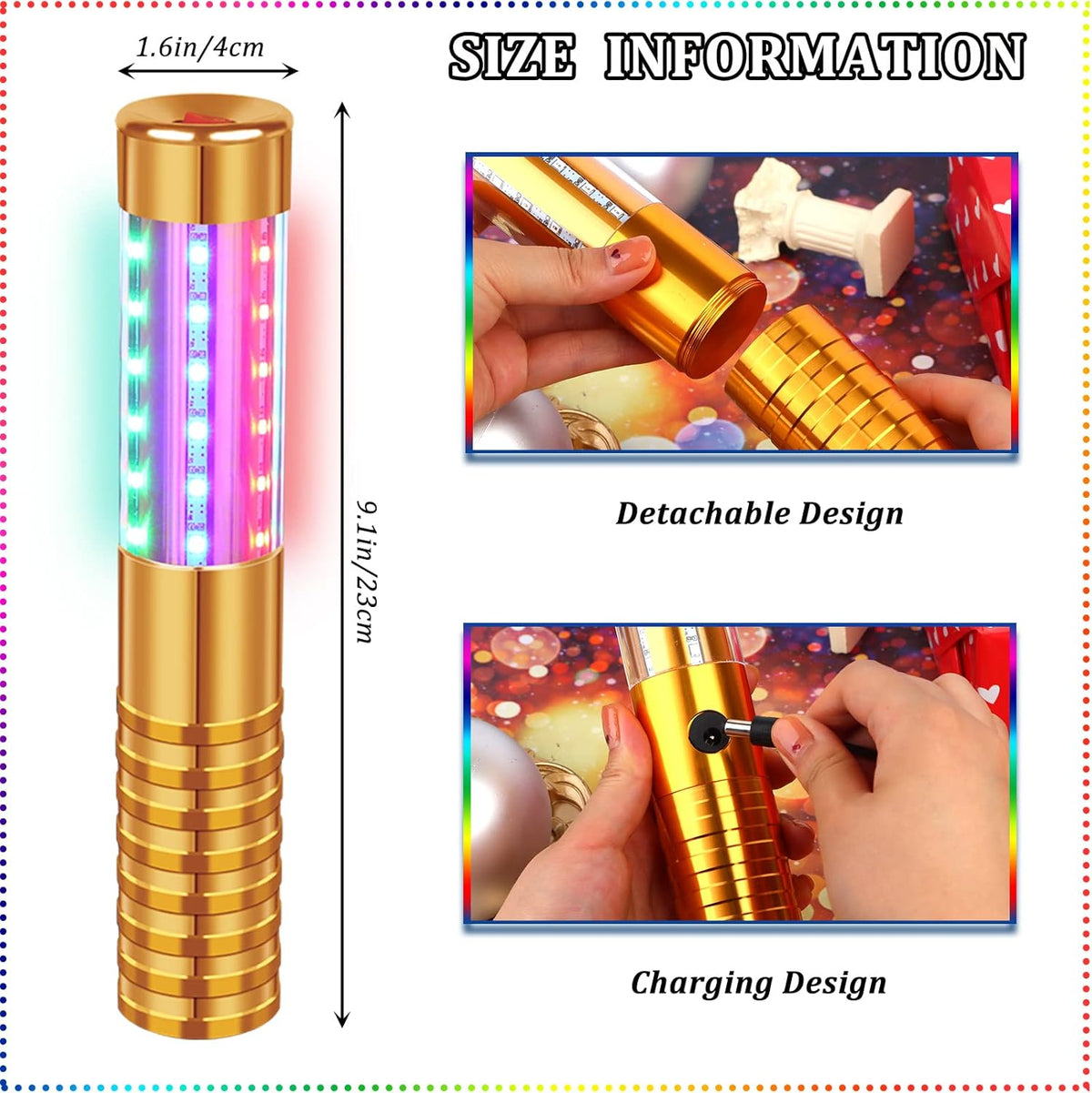 4 Pieces Strobe Baton Bottle Service Sparklers Metallic Bottle Service Lights Handheld Light for
