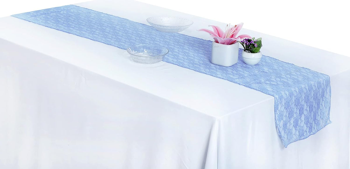 MDS Pack of 25 Wedding 12 x 108 inches Lace Table Runner for Wedding, Decorations for Birthday