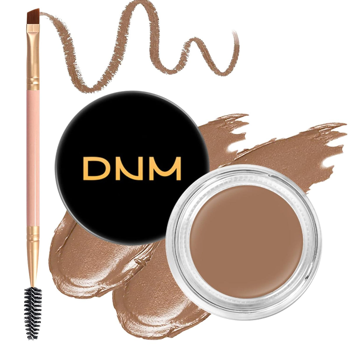 2Pcs Brow Pomade Set with Dual-ended Eyebrow Brush, High pigment Water proof Natural finish Eyebrow