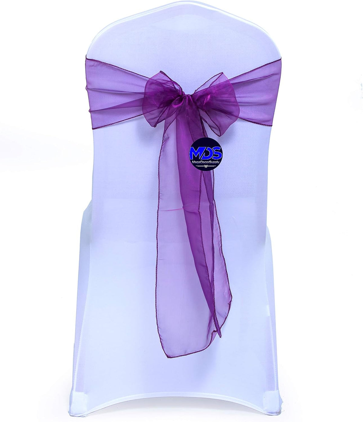 MDS Pack of 100 PCS Organza Chair Sashes Wider Dining Chair Bows Ribbon Tie Back for Wedding Party