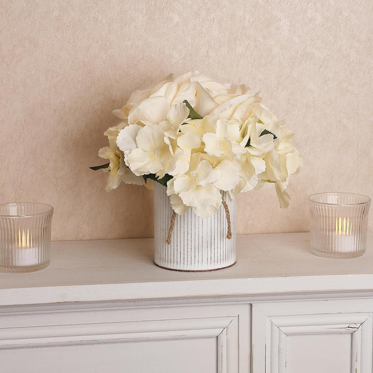 Flower Table Centerpieces - Set of 6 Floral Arrangement Artificial Wedding Hydrangeas Floral