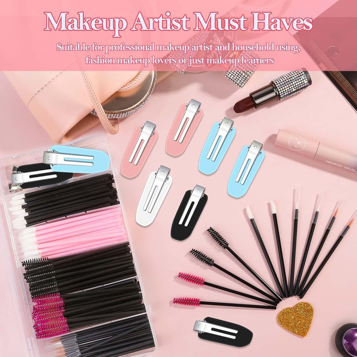 Disposable Makeup Applicators Kit with Triangle Puff Mixing Palette, Artist Supplies Disposable