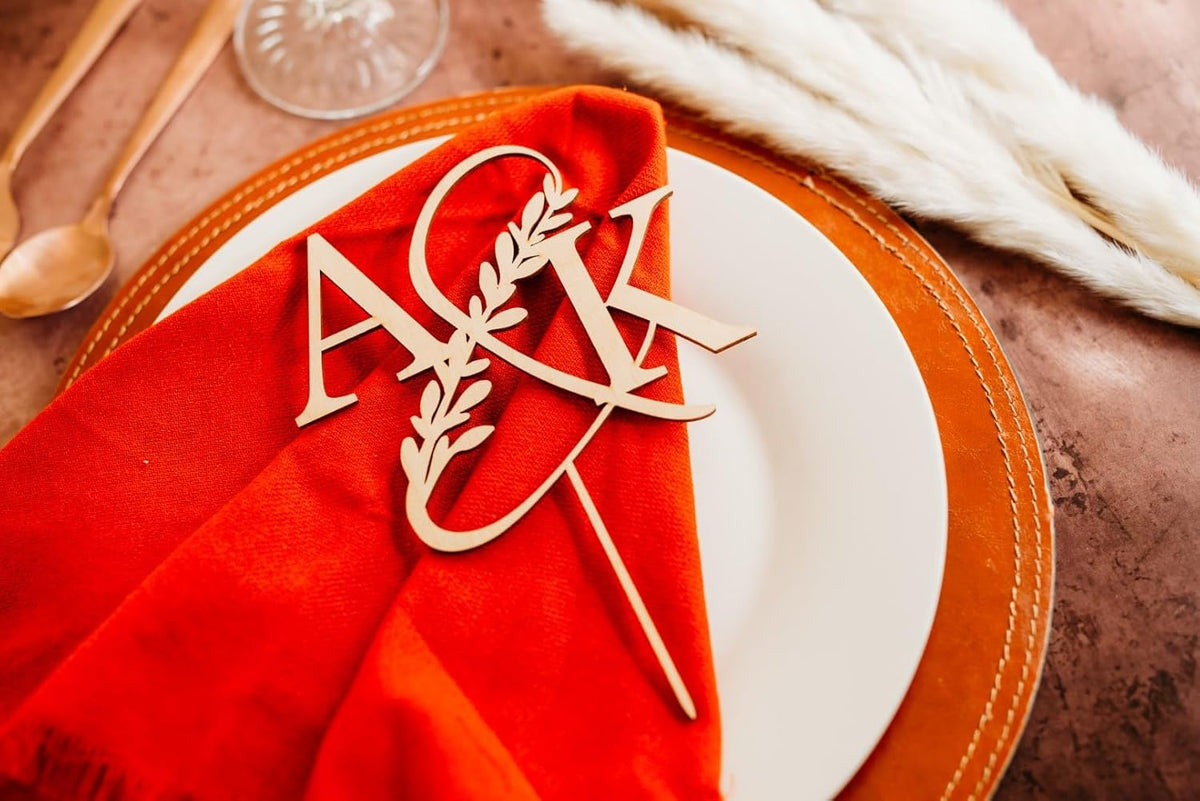 Custom Initials Wedding Personalized Acrylic and Wood Cake Topper, Modern Ampersand, Cake Topper