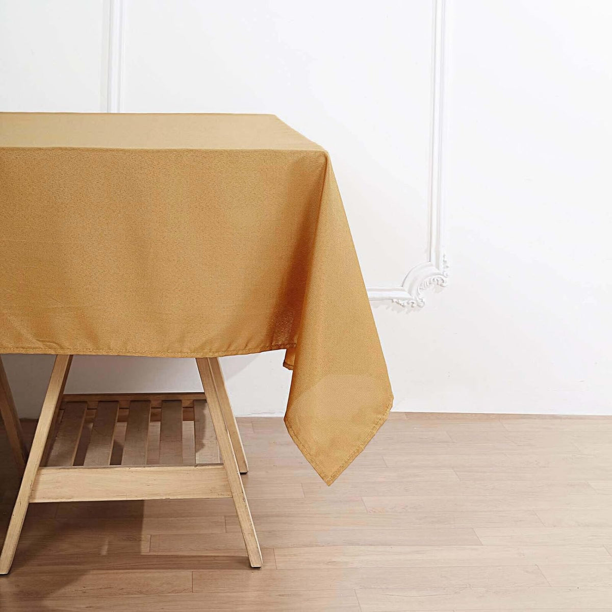 Efavormart 70" Square Linens Gold Wholesale Linens Polyester Square Linen Tablecloth for Wedding