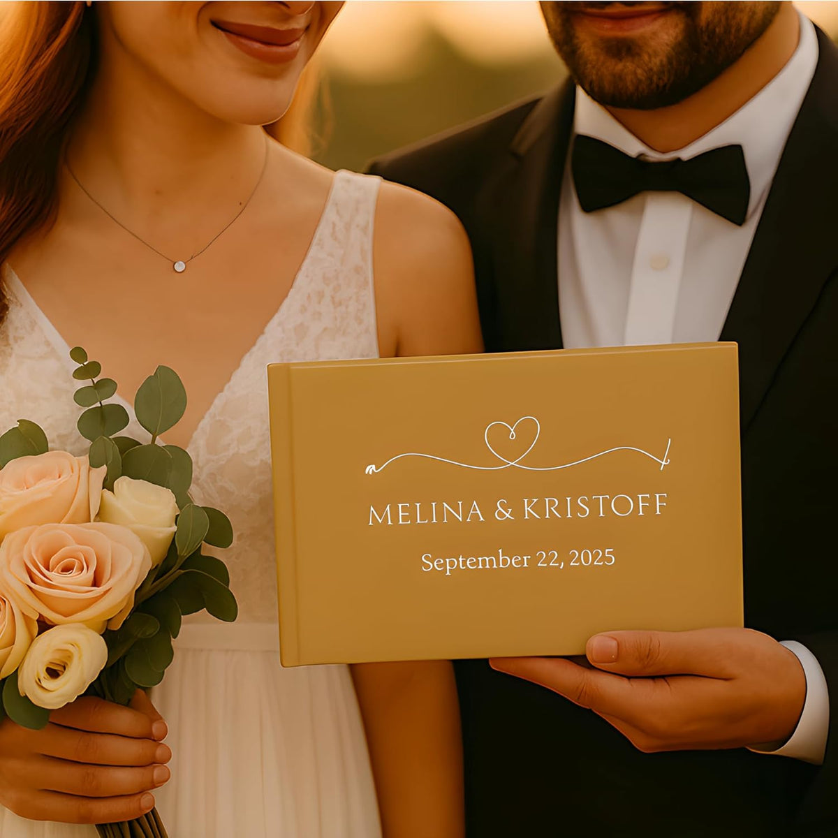 Wedding Guest Book – Personalized Polaroid Guest Book for Wedding Reception, Custom Sign In Photo