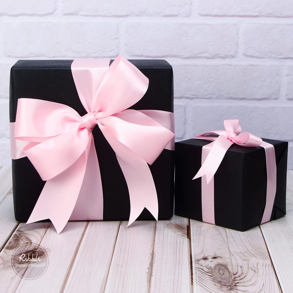 Ribbli Light Pink Double Faced Satin Ribbon,1-1/2” x Continuous 25 Yards,Use for Bows Bouquet,Gift