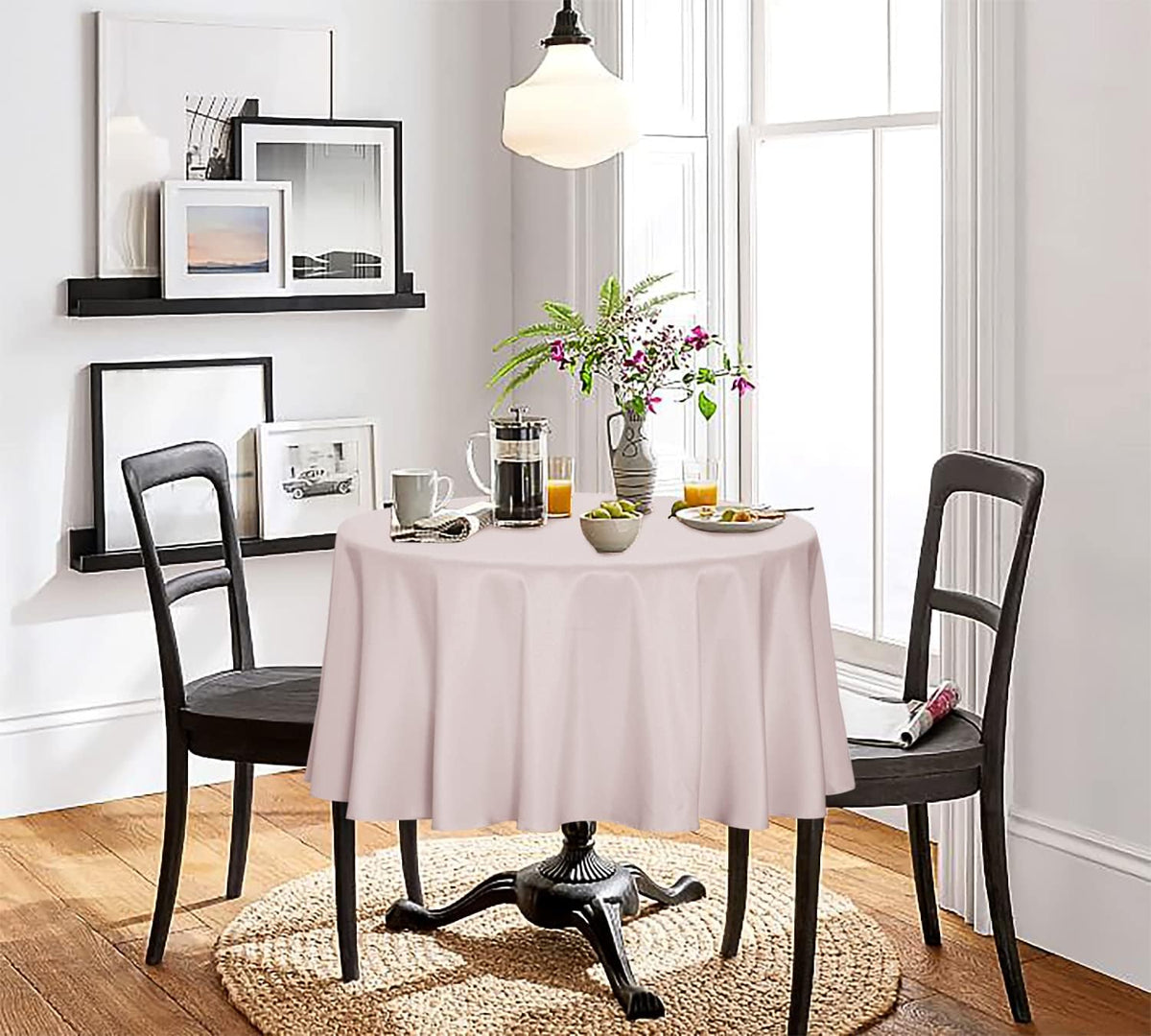 sancua Round Tablecloth - 90 Inch - Water Resistant Spill Proof Washable Polyester Table Cloth