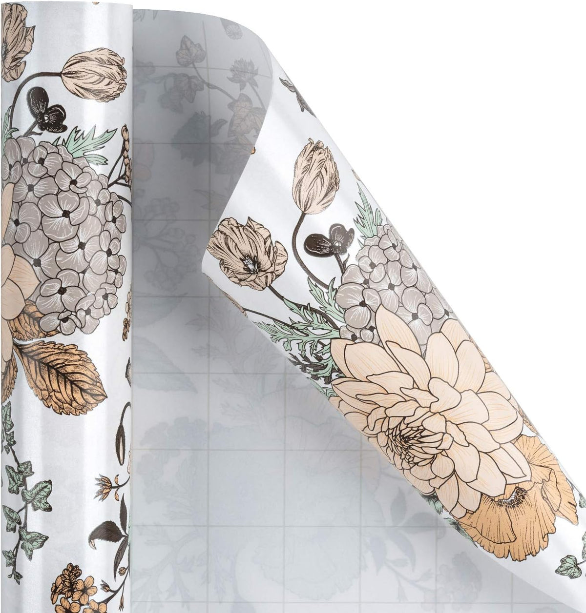 WRAPAHOLIC 30 Inch Jumbo Floral Wrapping Paper - 30 Inch X 33 Feet - Vintage Floral Printed on