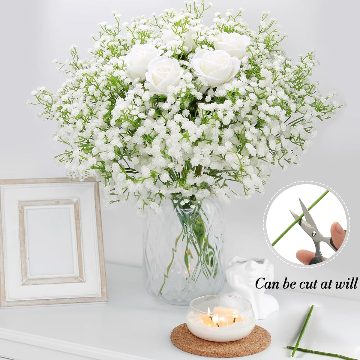 Babys Breath Artificial Flowers, Real Touch Babys Breath Flowers Artificial Bulk for Wedding Decor