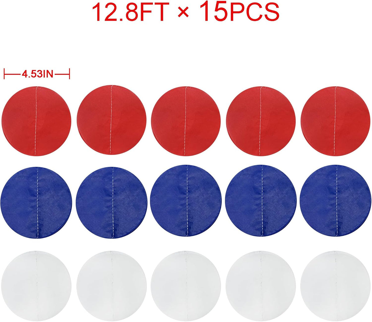 192Ft Royal Blue Red White Party Decorations Big Circle Dots Tissue Paper Backdrop Streamer Garland
