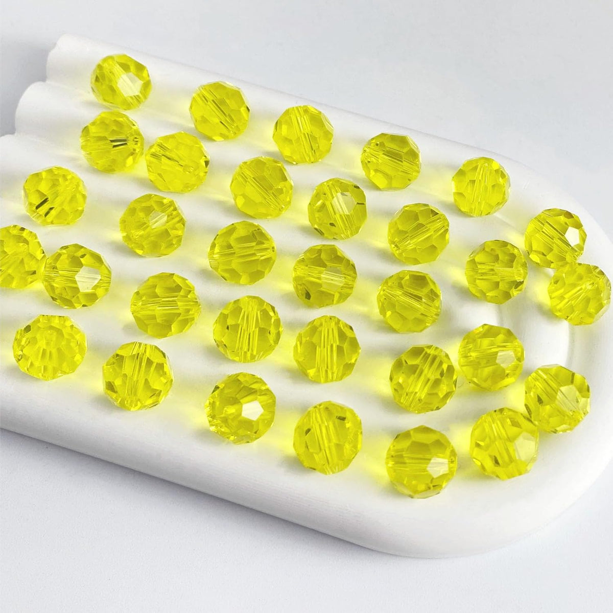 100 PCS 8mm Crystal Glass Beads Round Multiple Faceted Loose Spacer Glass Beads for DIY Handcrafte