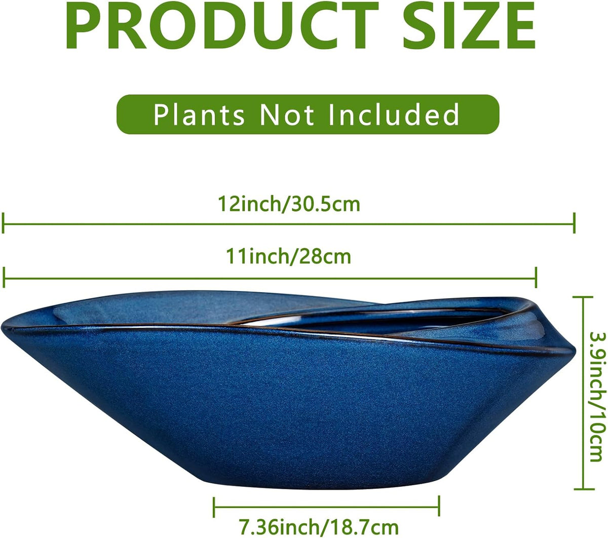 Bonsai Tree Pot - Ceramic Planter Pot with Drainage Hole 12 Inch Bonsai Pots Decorative Orchid