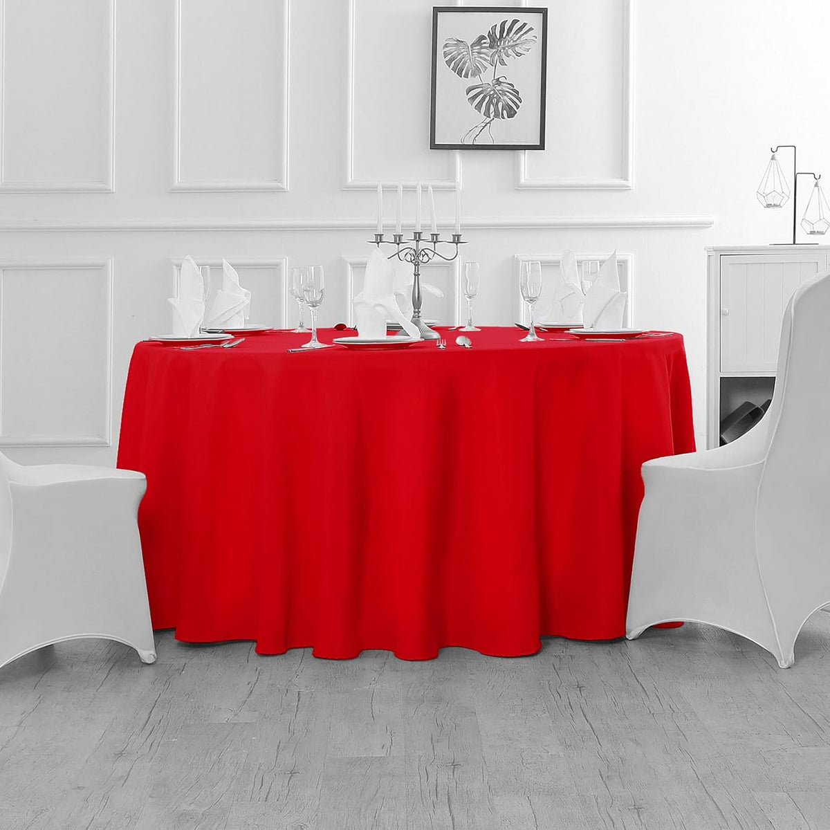 60 inch Round Tablecloth Washable Polyester Table Cloth Decorative Table Cover for Wedding Party